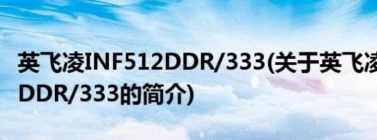 英飞凌INF512DDR/333(关于英飞凌INF512DDR/333的简介)