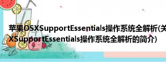 苹果OSXSupportEssentials操作系统全解析(关于苹果OSXSupportEssentials操作系统全解析的简介)