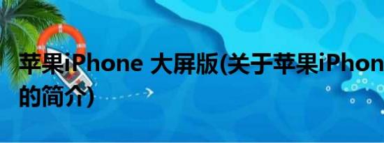 苹果iPhone 大屏版(关于苹果iPhone 大屏版的简介)