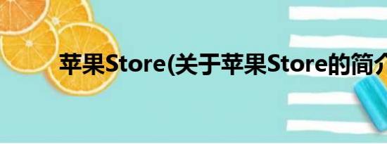 苹果Store(关于苹果Store的简介)