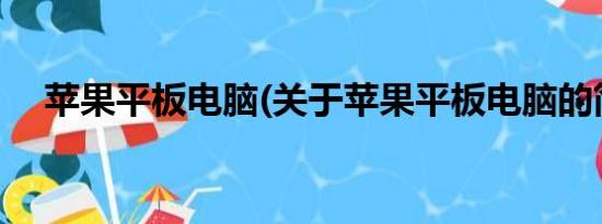 苹果平板电脑(关于苹果平板电脑的简介)