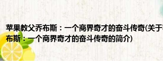 苹果教父乔布斯：一个商界奇才的奋斗传奇(关于苹果教父乔布斯：一个商界奇才的奋斗传奇的简介)