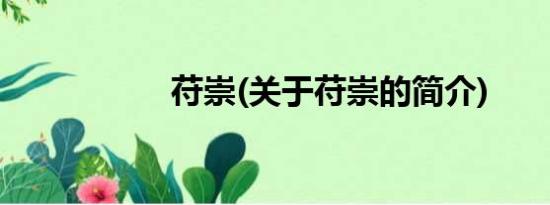 苻崇(关于苻崇的简介)