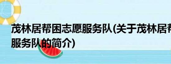 茂林居帮困志愿服务队(关于茂林居帮困志愿服务队的简介)