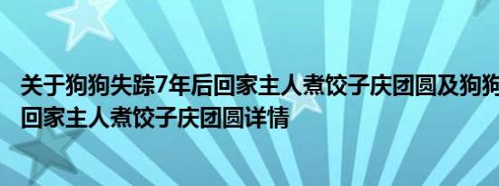 关于狗狗失踪7年后回家主人煮饺子庆团圆及狗狗失踪7年后回家主人煮饺子庆团圆详情