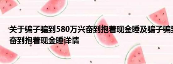 关于骗子骗到580万兴奋到抱着现金睡及骗子骗到580万兴奋到抱着现金睡详情