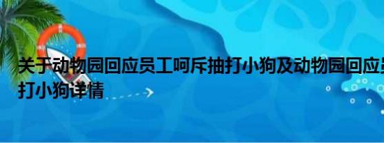 关于动物园回应员工呵斥抽打小狗及动物园回应员工呵斥抽打小狗详情