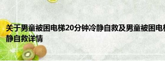 关于男童被困电梯20分钟冷静自救及男童被困电梯20分钟冷静自救详情