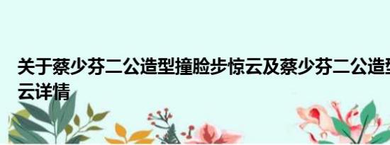 关于蔡少芬二公造型撞脸步惊云及蔡少芬二公造型撞脸步惊云详情