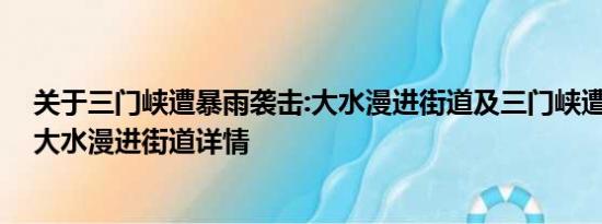 关于三门峡遭暴雨袭击:大水漫进街道及三门峡遭暴雨袭击:大水漫进街道详情