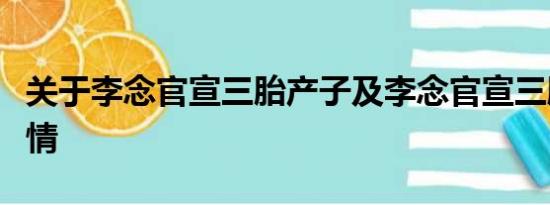 关于李念官宣三胎产子及李念官宣三胎产子详情