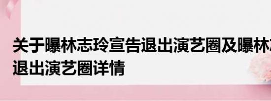 关于曝林志玲宣告退出演艺圈及曝林志玲宣告退出演艺圈详情