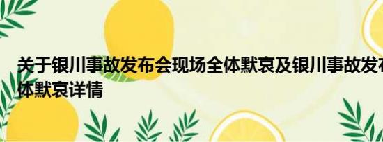 关于银川事故发布会现场全体默哀及银川事故发布会现场全体默哀详情