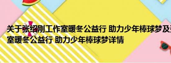 关于张绍刚工作室暖冬公益行 助力少年棒球梦及张绍刚工作室暖冬公益行 助力少年棒球梦详情