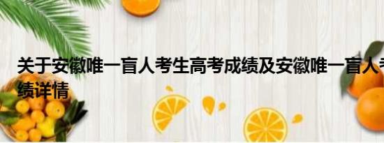 关于安徽唯一盲人考生高考成绩及安徽唯一盲人考生高考成绩详情