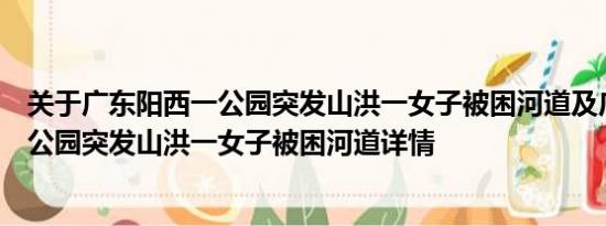 关于广东阳西一公园突发山洪一女子被困河道及广东阳西一公园突发山洪一女子被困河道详情