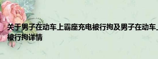 关于男子在动车上霸座充电被行拘及男子在动车上霸座充电被行拘详情