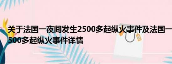 关于法国一夜间发生2500多起纵火事件及法国一夜间发生2500多起纵火事件详情