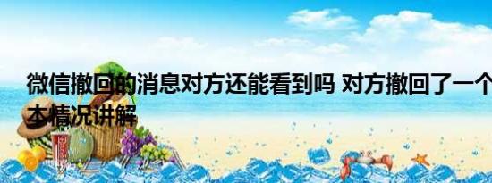 微信撤回的消息对方还能看到吗 对方撤回了一个老太太 基本情况讲解