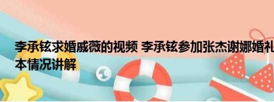 李承铉求婚戚薇的视频 李承铉参加张杰谢娜婚礼晕倒了 基本情况讲解