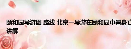 颐和园导游图 路线 北京一导游在颐和园中暑身亡 基本情况讲解