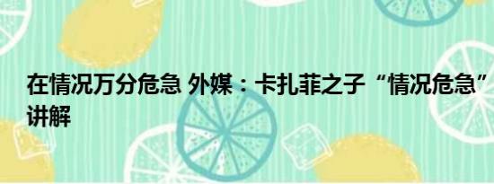 在情况万分危急 外媒：卡扎菲之子“情况危急” 基本情况讲解