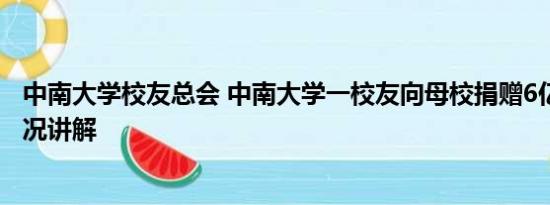 中南大学校友总会 中南大学一校友向母校捐赠6亿元 基本情况讲解