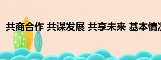 共商合作 共谋发展 共享未来 基本情况讲解