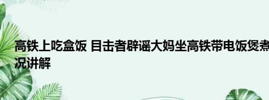 高铁上吃盒饭 目击者辟谣大妈坐高铁带电饭煲煮饭 基本情况讲解