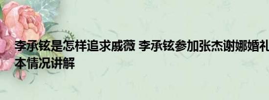 李承铉是怎样追求戚薇 李承铉参加张杰谢娜婚礼晕倒了 基本情况讲解