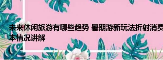 未来休闲旅游有哪些趋势 暑期游新玩法折射消费新趋势 基本情况讲解