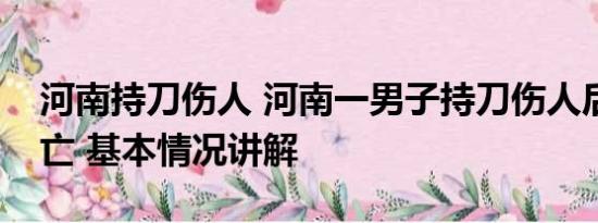 河南持刀伤人 河南一男子持刀伤人后跳楼身亡 基本情况讲解