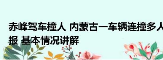 赤峰驾车撞人 内蒙古一车辆连撞多人?警方通报 基本情况讲解