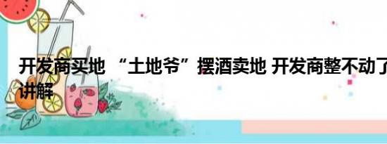 开发商买地 “土地爷”摆酒卖地 开发商整不动了 基本情况讲解