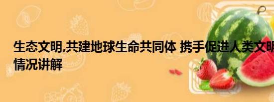 生态文明,共建地球生命共同体 携手促进人类文明进步 基本情况讲解