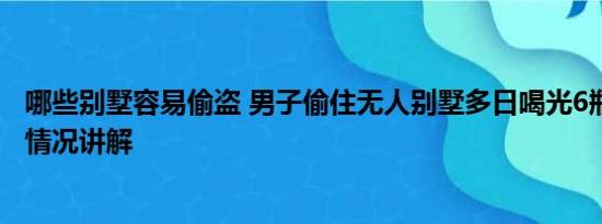 哪些别墅容易偷盗 男子偷住无人别墅多日喝光6瓶茅台 基本情况讲解