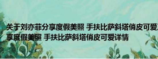 关于刘亦菲分享度假美照 手扶比萨斜塔俏皮可爱及刘亦菲分享度假美照 手扶比萨斜塔俏皮可爱详情