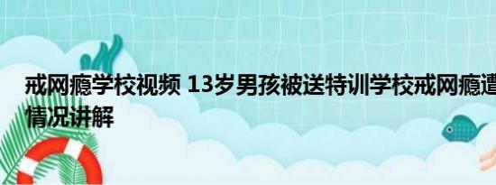 戒网瘾学校视频 13岁男孩被送特训学校戒网瘾遭猥亵 基本情况讲解