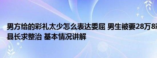 男方给的彩礼太少怎么表达委屈 男生被要28万8彩礼写信给县长求整治 基本情况讲解