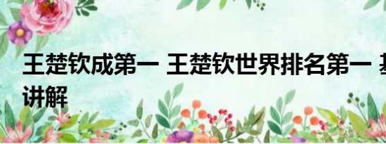 王楚钦成第一 王楚钦世界排名第一 基本情况讲解