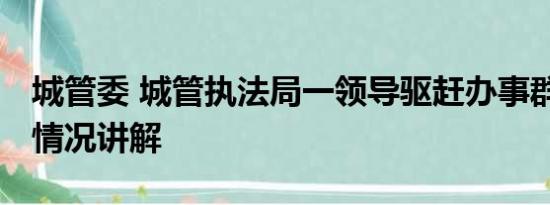 城管委 城管执法局一领导驱赶办事群众 基本情况讲解