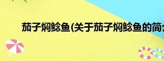 茄子焖鲶鱼(关于茄子焖鲶鱼的简介)