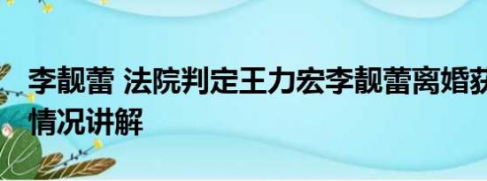 李靓蕾 法院判定王力宏李靓蕾离婚获准 基本情况讲解