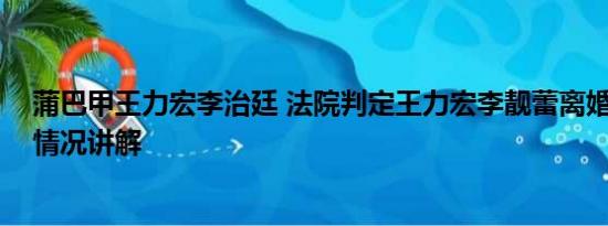 蒲巴甲王力宏李治廷 法院判定王力宏李靓蕾离婚获准 基本情况讲解