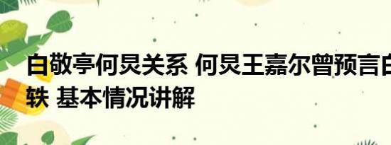 白敬亭何炅关系 何炅王嘉尔曾预言白敬亭宋轶 基本情况讲解