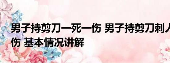 男子持剪刀一死一伤 男子持剪刀刺人致1死1伤 基本情况讲解