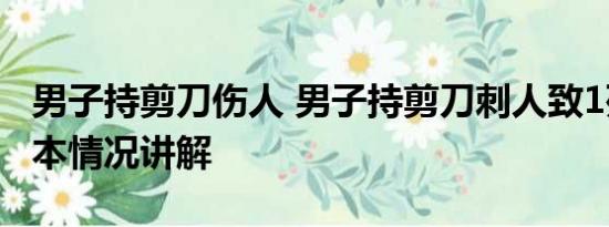 男子持剪刀伤人 男子持剪刀刺人致1死1伤 基本情况讲解