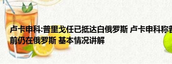 卢卡申科:普里戈任已抵达白俄罗斯 卢卡申科称普里戈任目前仍在俄罗斯 基本情况讲解