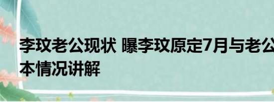 李玟老公现状 曝李玟原定7月与老公离婚 基本情况讲解