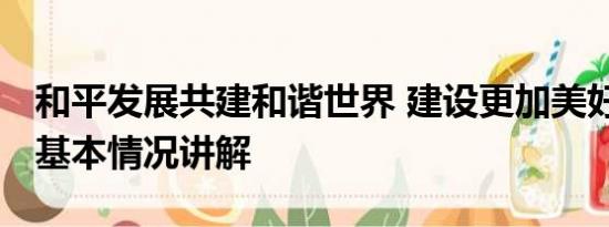 和平发展共建和谐世界 建设更加美好的世界 基本情况讲解